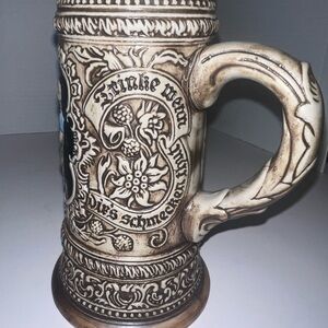 Vintage Beige Ceramic Beer Stein